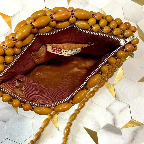 Vintage Beaded‎ Lady Ellen Wristlet Clutch Purse Handbag VTG Keychain Envelope - Picture 5 of 10